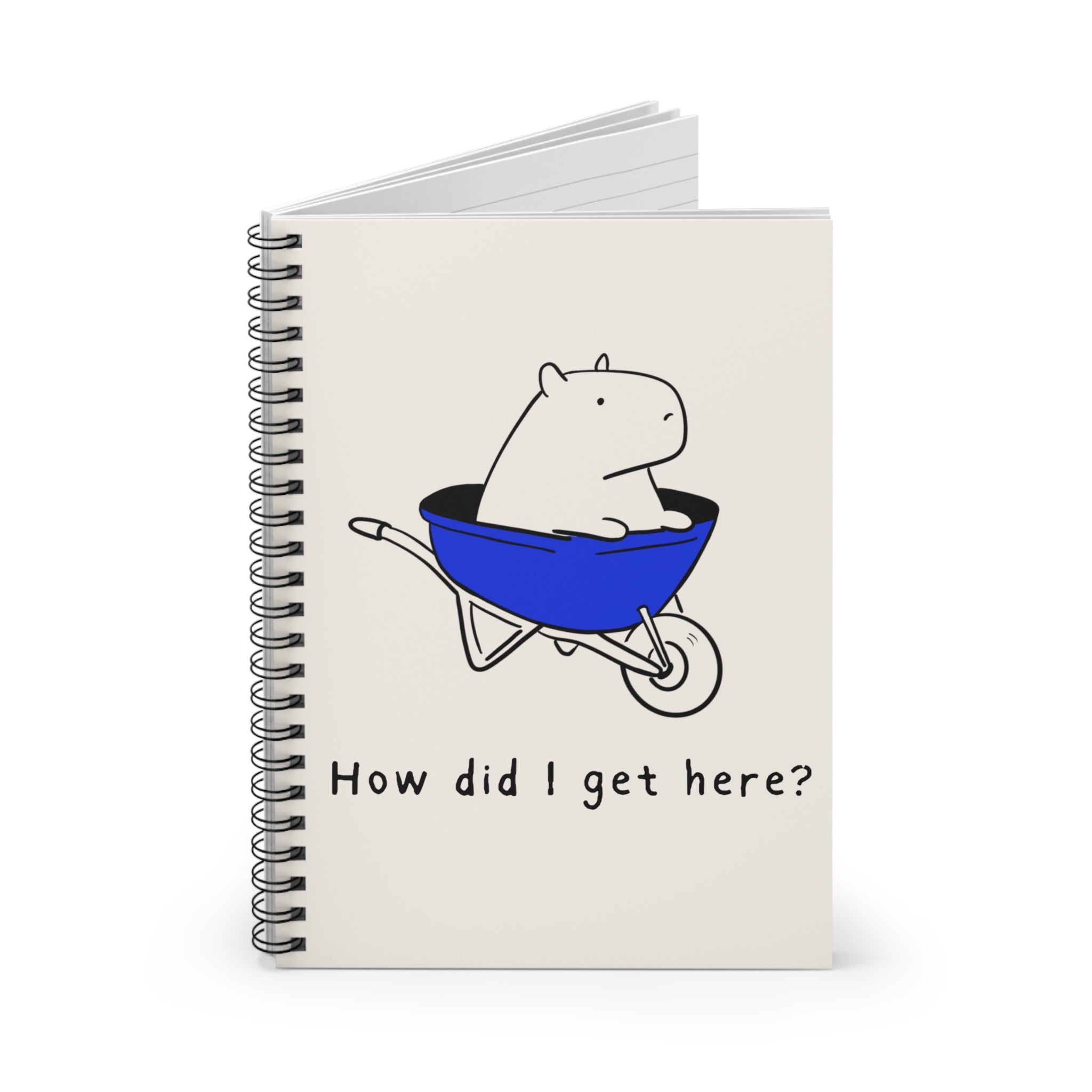 Funny Capybara Notebook – “How Did I Get Here?” Humor Journal