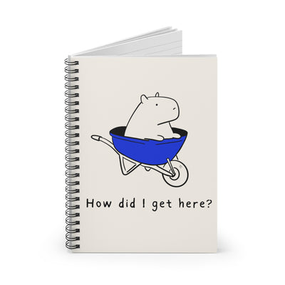 Funny Capybara Notebook – “How Did I Get Here?” Humor Journal
