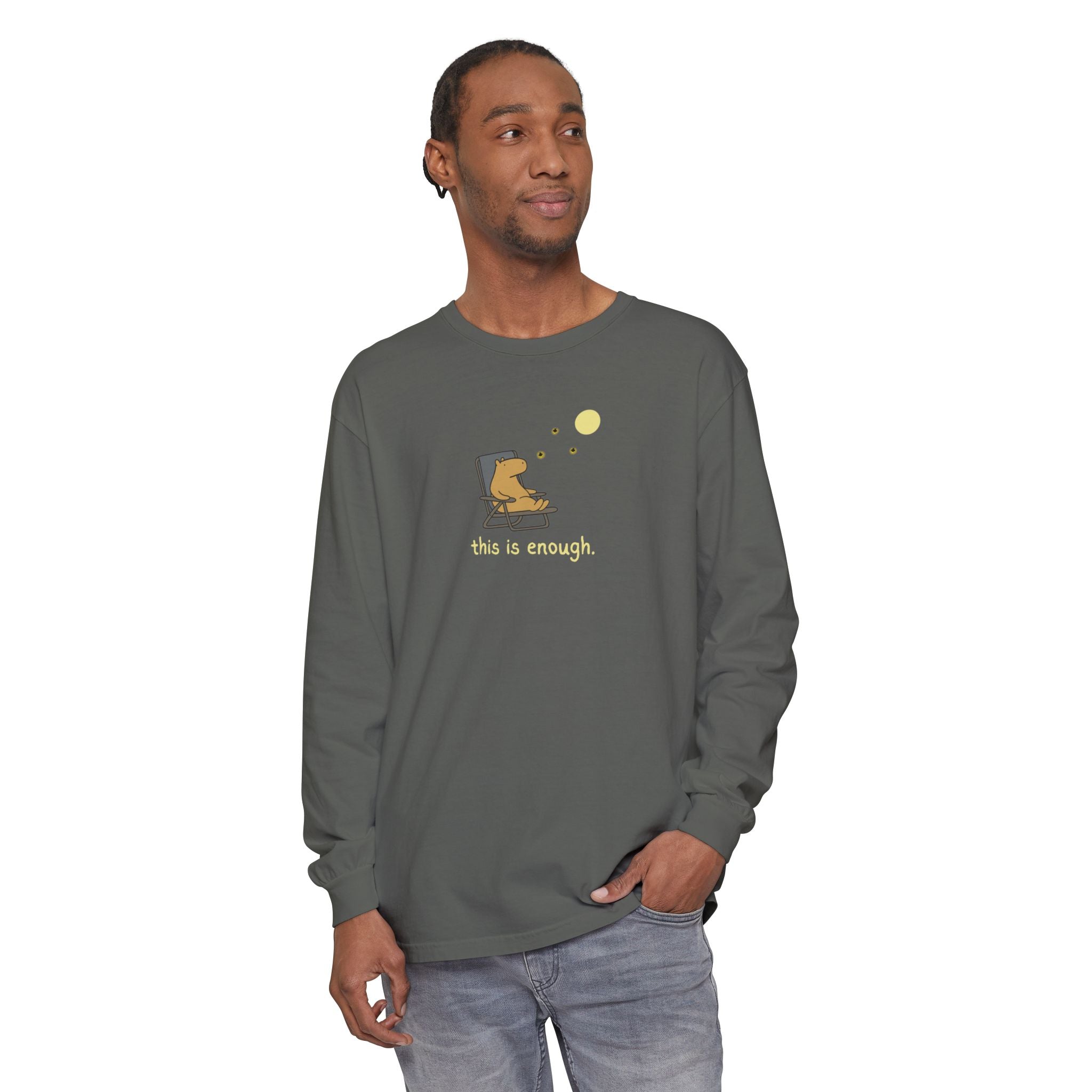 This is Enough Moonlight Capybara Long Sleeve Tee