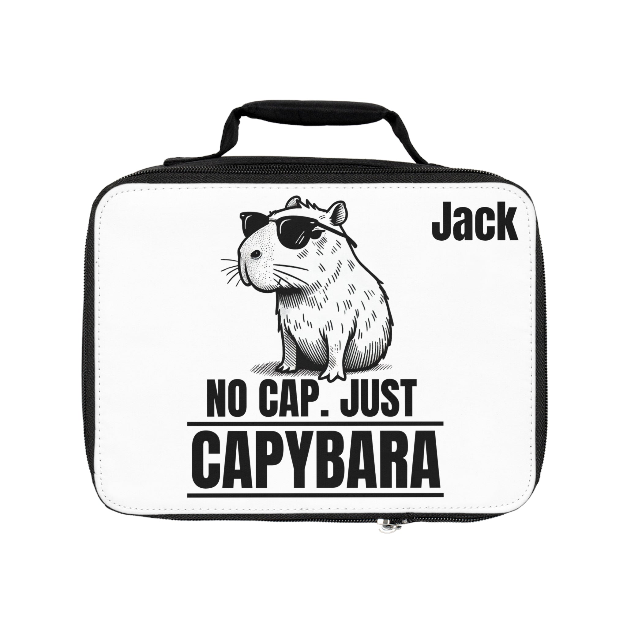 No Cap, Just Capybara Streetwear Lunchbox – Personalized Funny Lunchbox for Kids | Free Name Customization