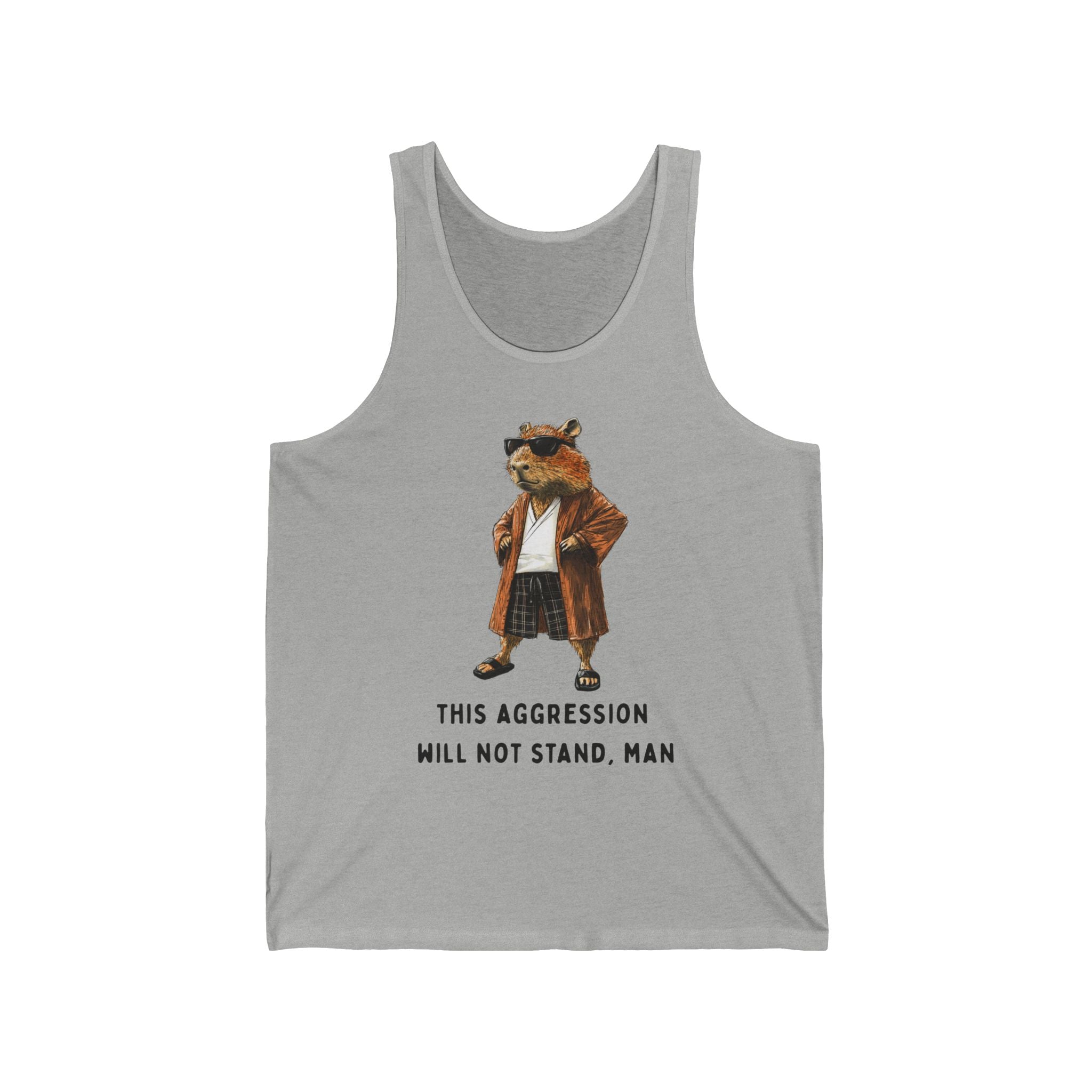 Capybowski 'This Aggression Will Not Stand, Man' - Unisex Jersey Tank