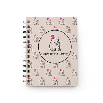 Funny Capybara Notebook – “Causing Problems, Politely” Spiral Journal