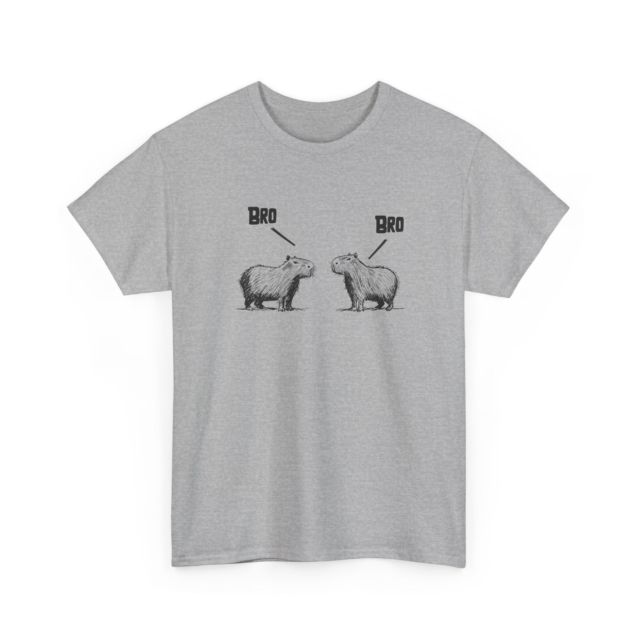 "Bro, Bro" Funny Capybara Bros Graphic Adult Heavy Tee