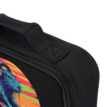 Personalized Kids Lunchbox – DJ Capybara Design – Custom Name Option – Vibrant Music-Themed Lunch Bag for Boys and Girls