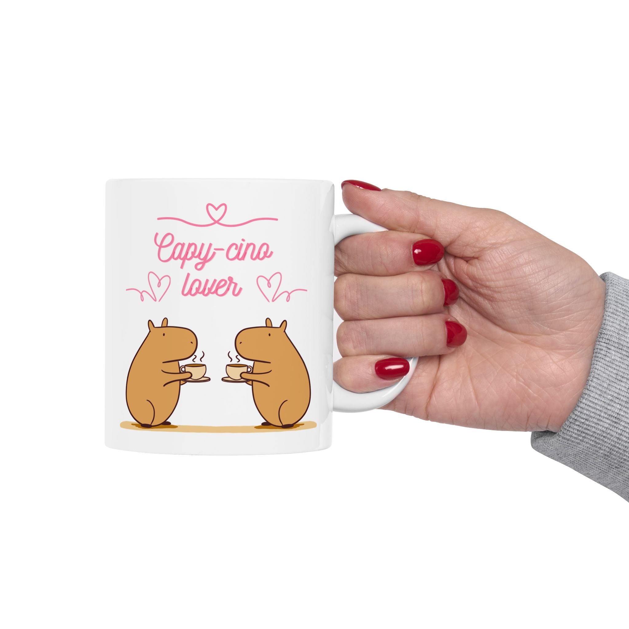 Capybara Coffee Mug – “Capy-cino Lover” Cute Capybara Mug