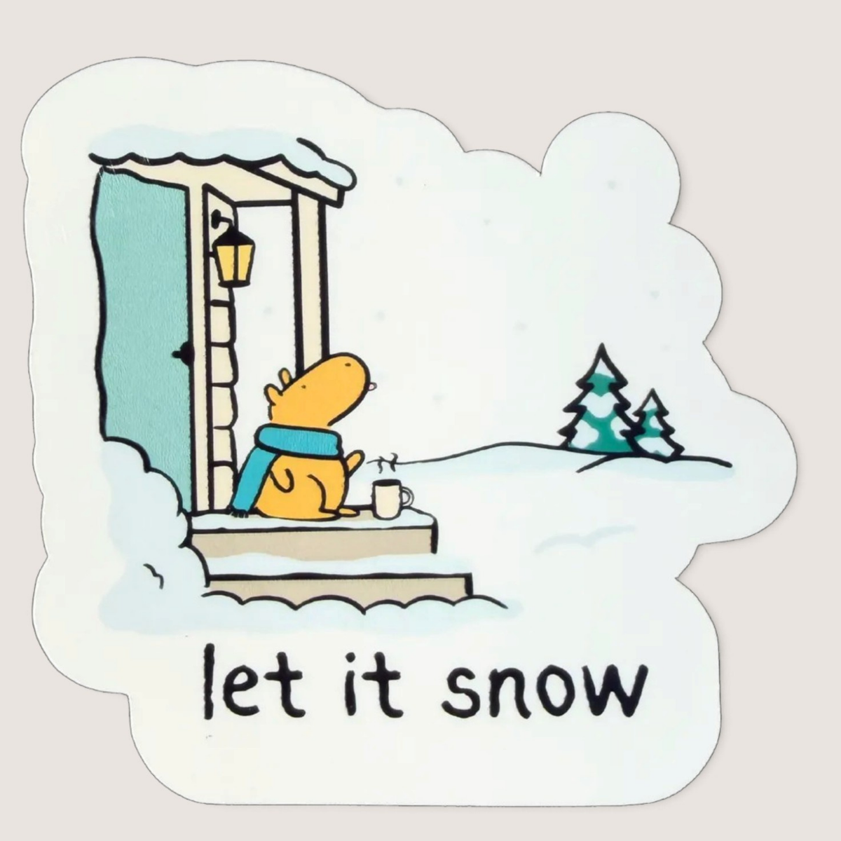 Let it Snow – Die Cut Capybara Sticker