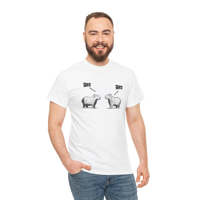 "Bro, Bro" Funny Capybara Bros Graphic Adult Heavy Tee