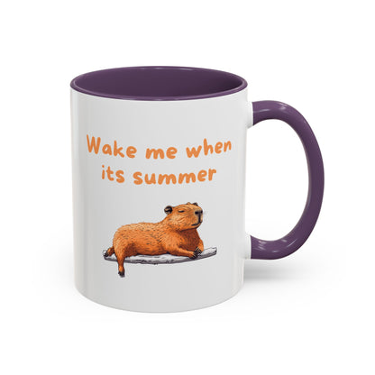 Wake Me When It's Summer - Fun Accent Coffee Mug