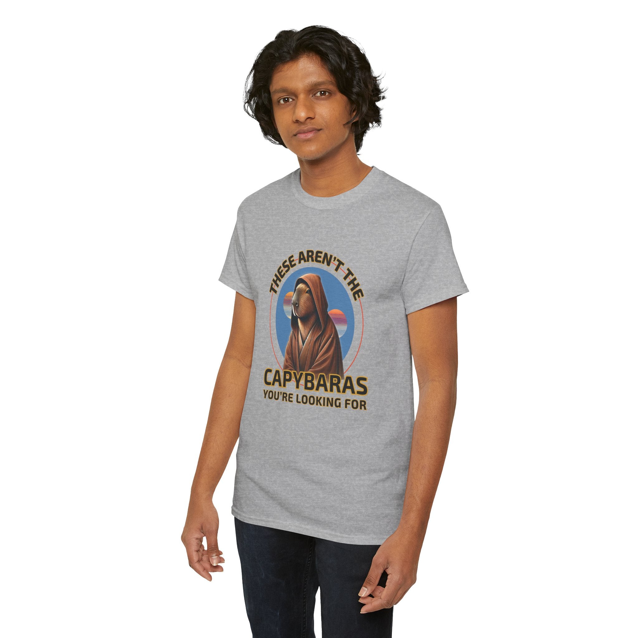 Star Paws Tatoooine Suns Shirt – These Aren’t the Capybaras You’re Looking For – Obi-Wan Capybara – Funny Nerd Gift - Unisex Adult Tee