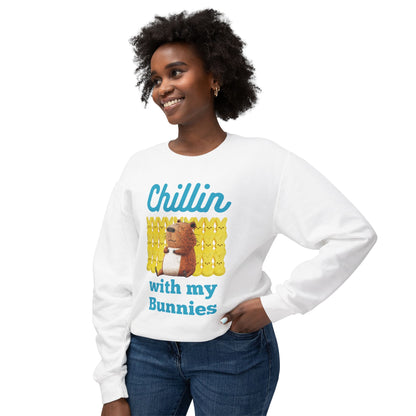 Chillin with my Bunnies - Unisex Lightweight Crewneck Sweatshirt (ADULT)