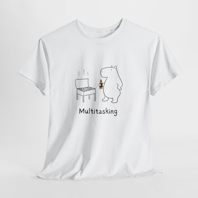 Multitasking BBQ – Funny Capybara Grilling Heavy Tee