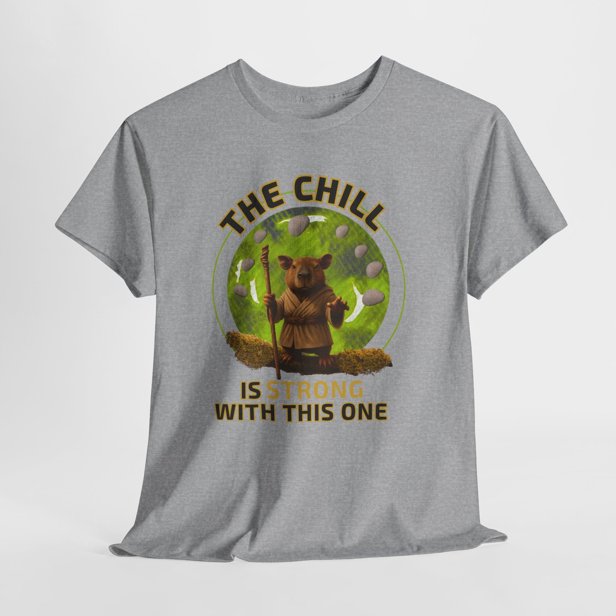 Star Wars Yoda Shirt – Funny Chill Capybara Tee – The Chill Is Strong With This One – Parody T-Shirt for Men Women – Nerdy Gift Idea Unisex Tee