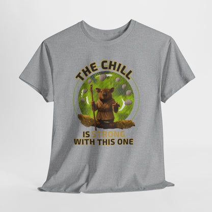 Star Wars Yoda Shirt – Funny Chill Capybara Tee – The Chill Is Strong With This One – Parody T-Shirt for Men Women – Nerdy Gift Idea Unisex Tee