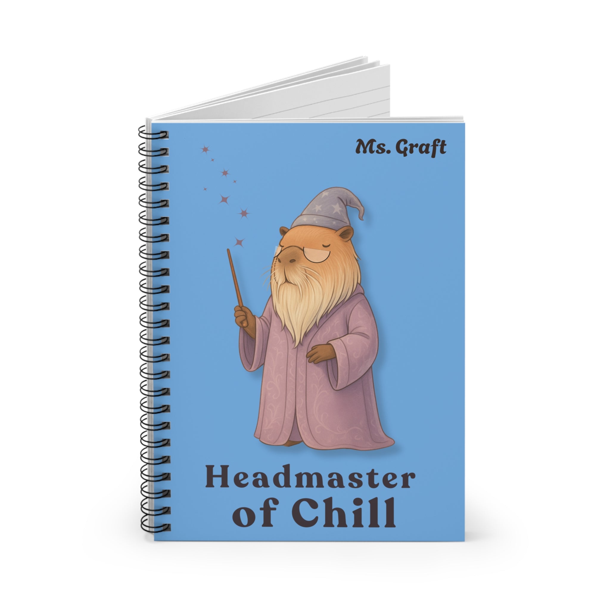 Professor of Chill Notebook | Personalized Wizard School Journal | Custom Name Gift for Teachers, Students & Potter Fans | Capybara Notebook