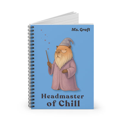 Professor of Chill Notebook | Personalized Wizard School Journal | Custom Name Gift for Teachers, Students & Potter Fans | Capybara Notebook