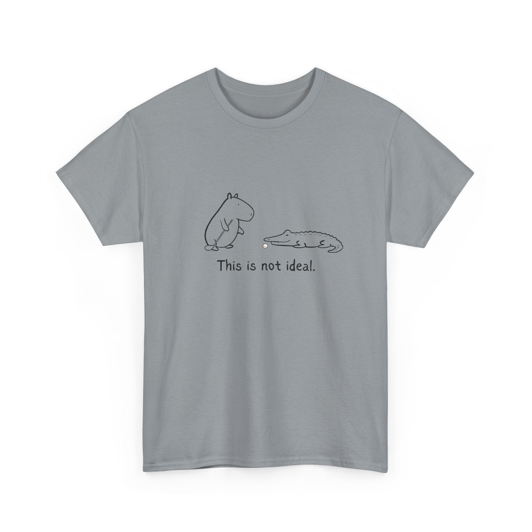 “This Is Not Ideal” Capybara Funny Golf T-Shirt –  Heavy Tee