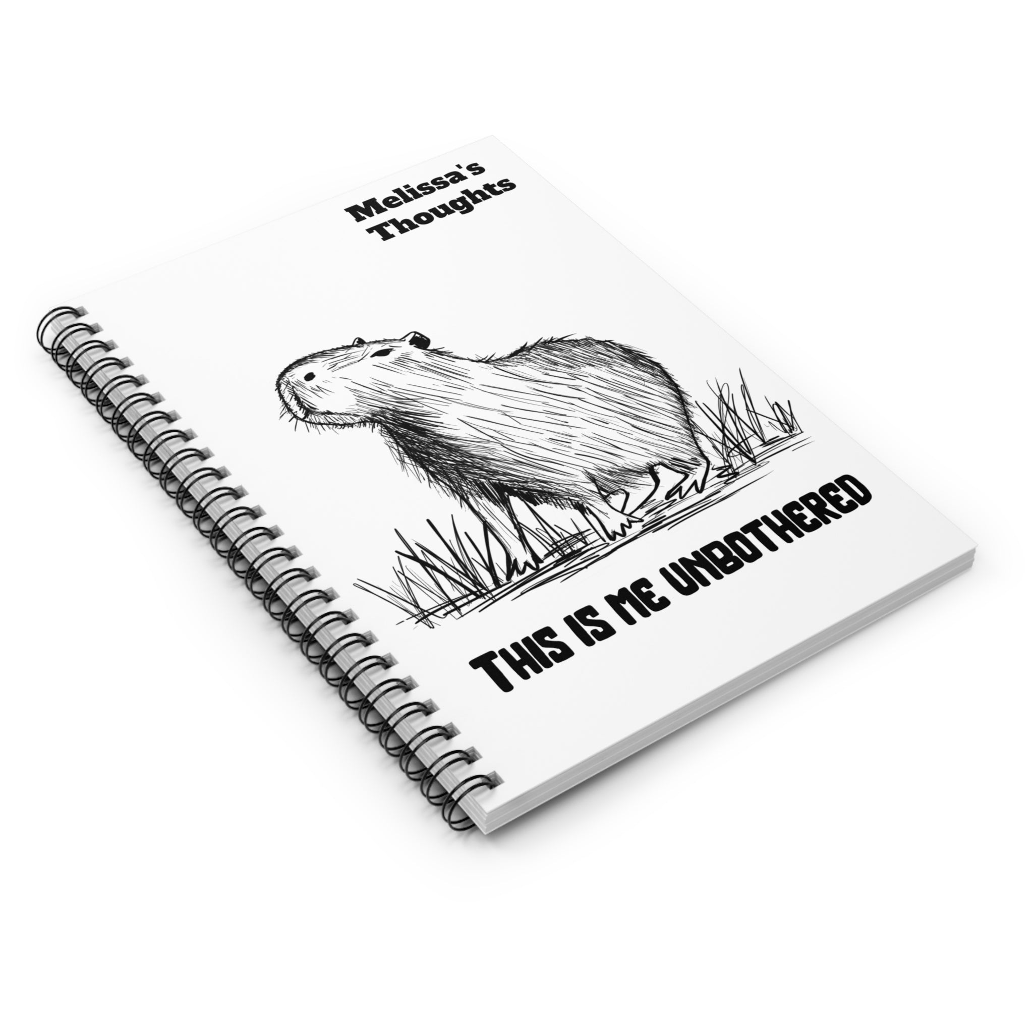 Personalized “This Is Me Unbothered” Capybara Journal – Funny Custom Notebook