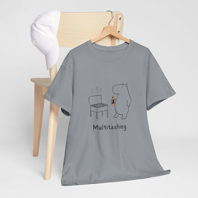 Multitasking BBQ – Funny Capybara Grilling Heavy Tee