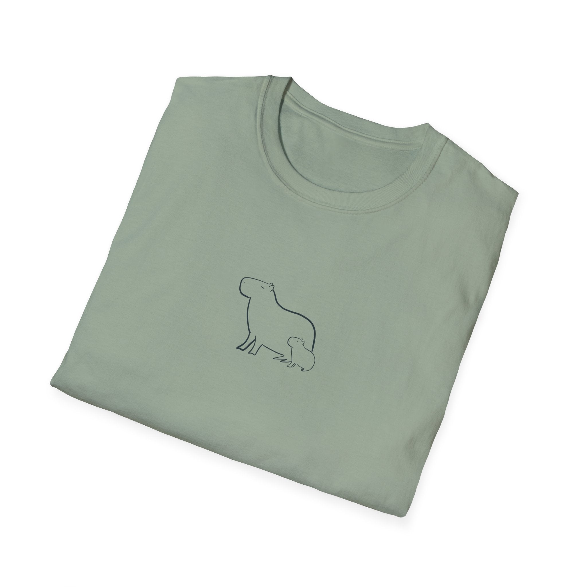 Minimalist Capybara Shirt – Mom & Baby Walk Tee