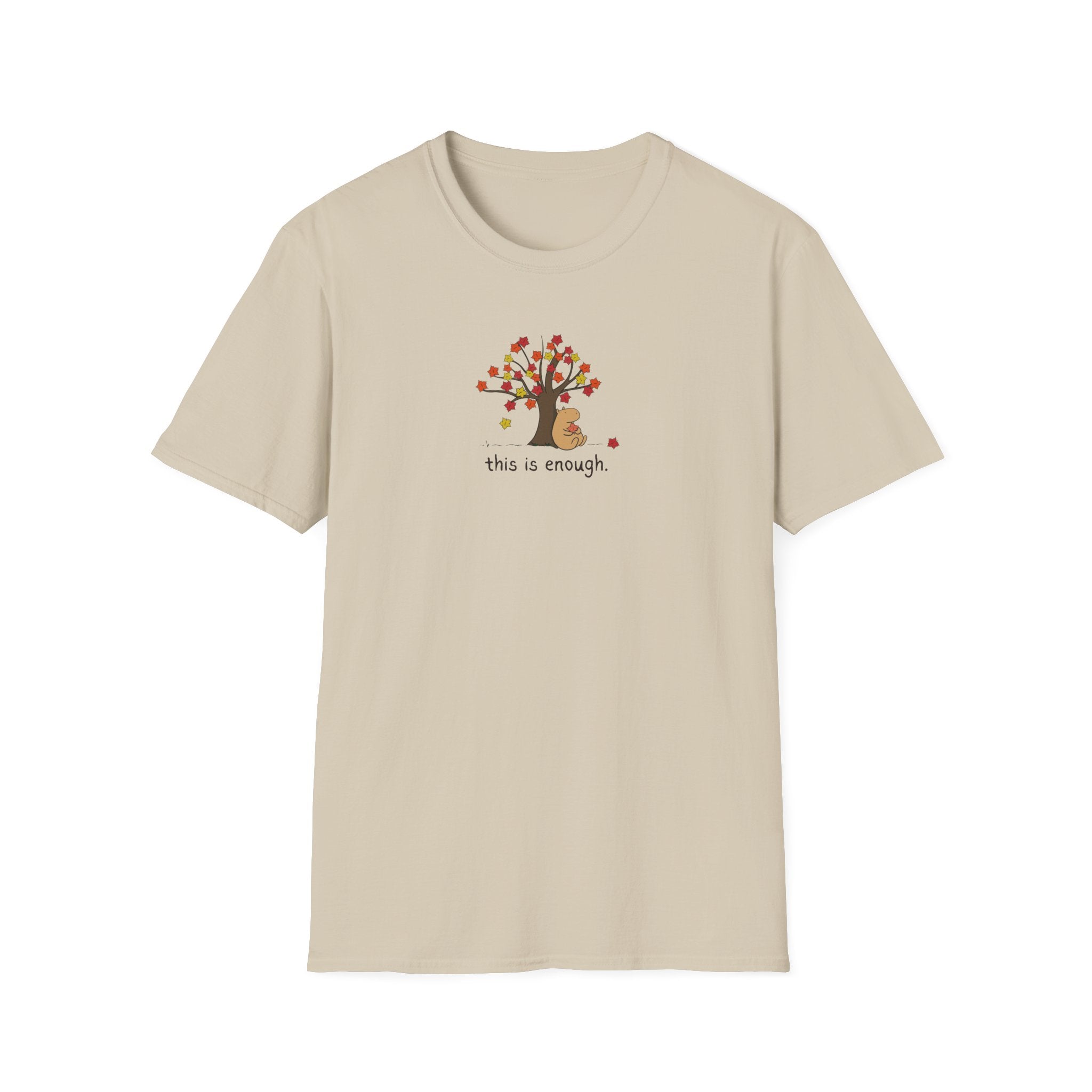 Autumn Leave This is Enough - Capybara Softstyle Adult T-Shirt