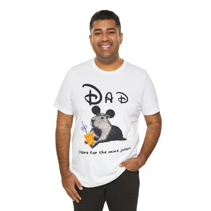 Dad Theme Park Here for the Mint Juleps Tee -  Capybara Drink Unisex Jersey Short Sleeve Shirt