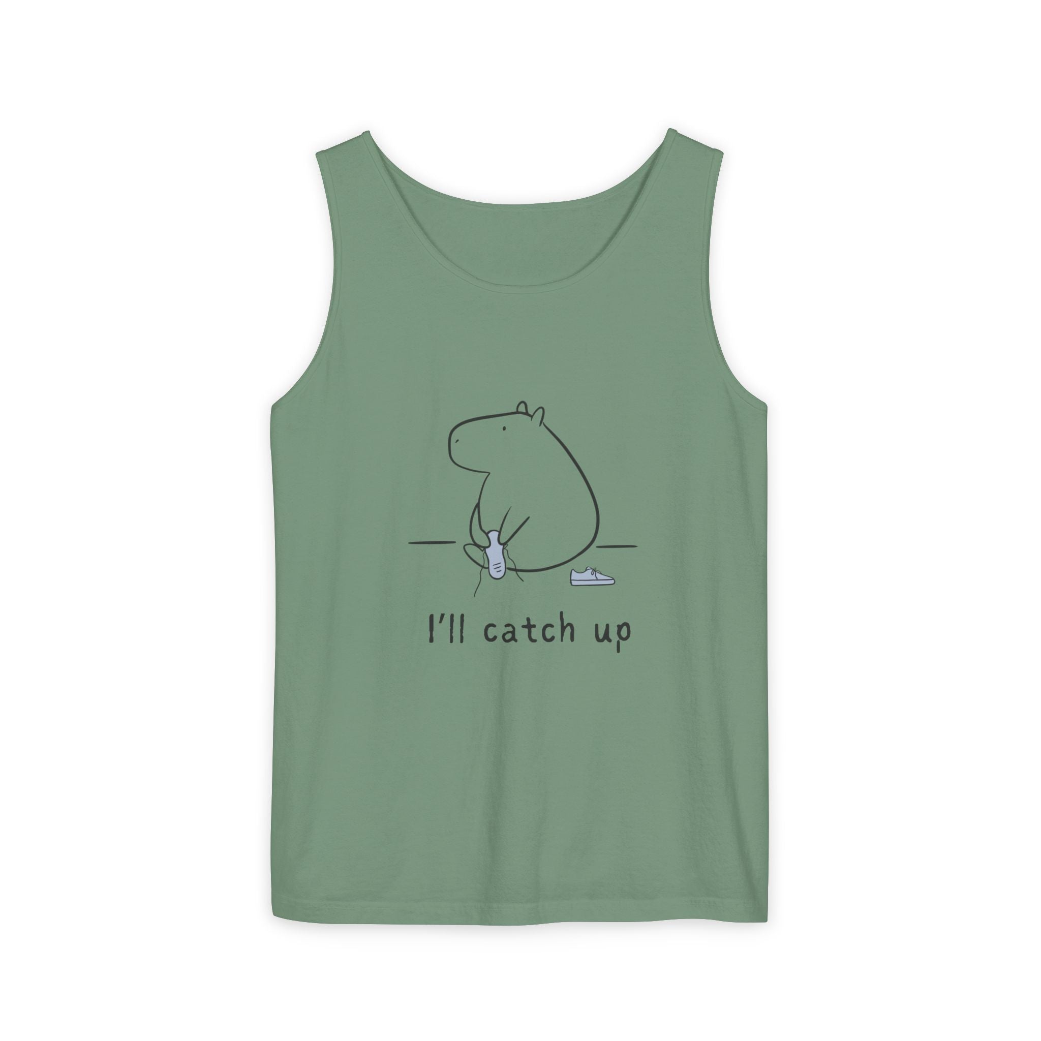 Funny Capybara Tank Top – “I'll Catch Up’” Premium Comfort Colors Tank