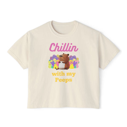 Clip Art Style Chillin with my Peeps Women's Boxy Shirt