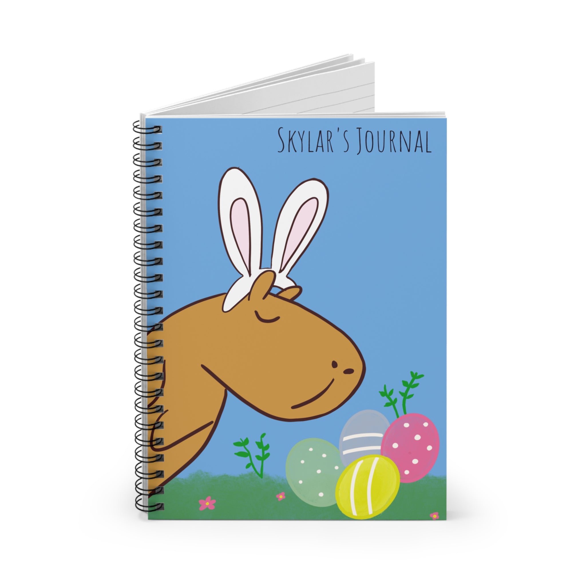 Personalized Easter Bunny Journal for Kids – Cute Spring Notebook, Easter Basket Gift, Custom Name Journal