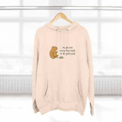 Maybe Not Everything Needs to be Generated - Capybara Fleece Hoodie