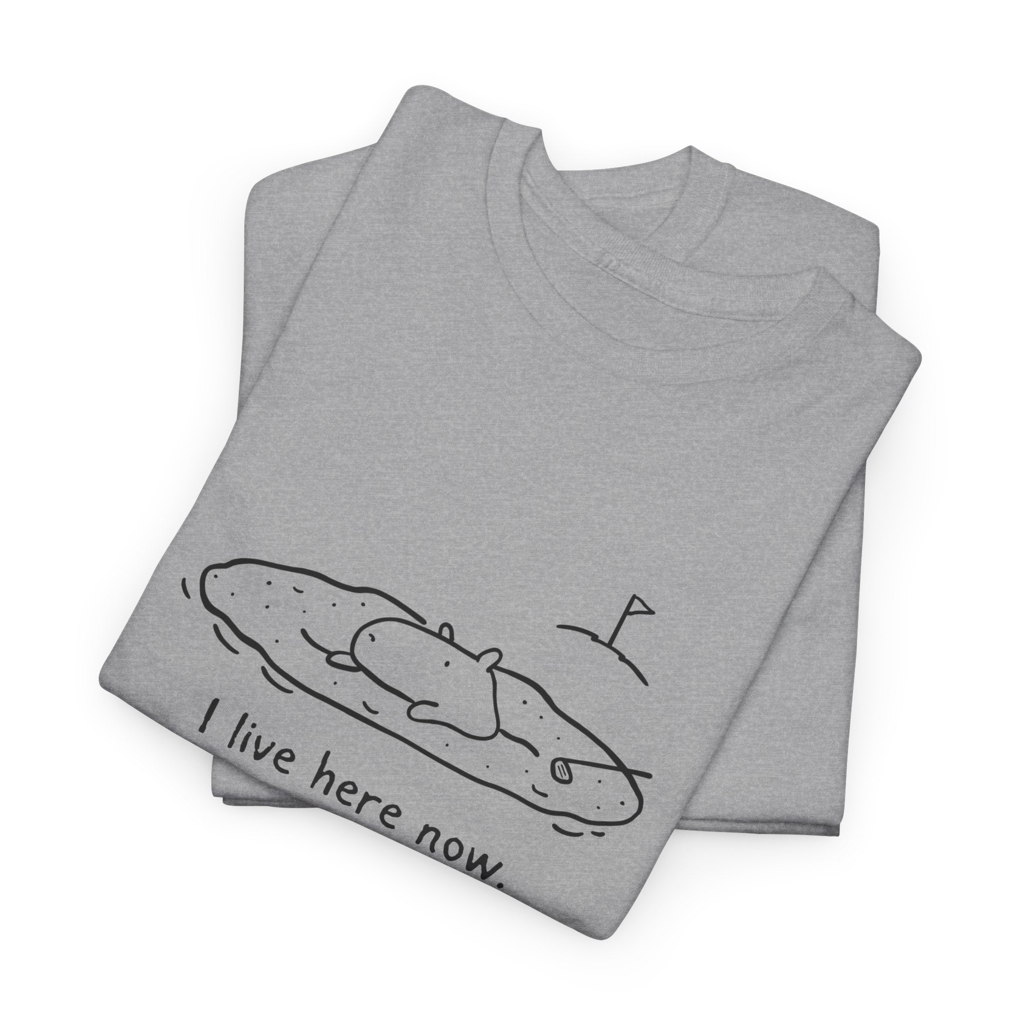 “I Live Here Now” - Funny Golf Capybara Sand Bunker Heavy Tee