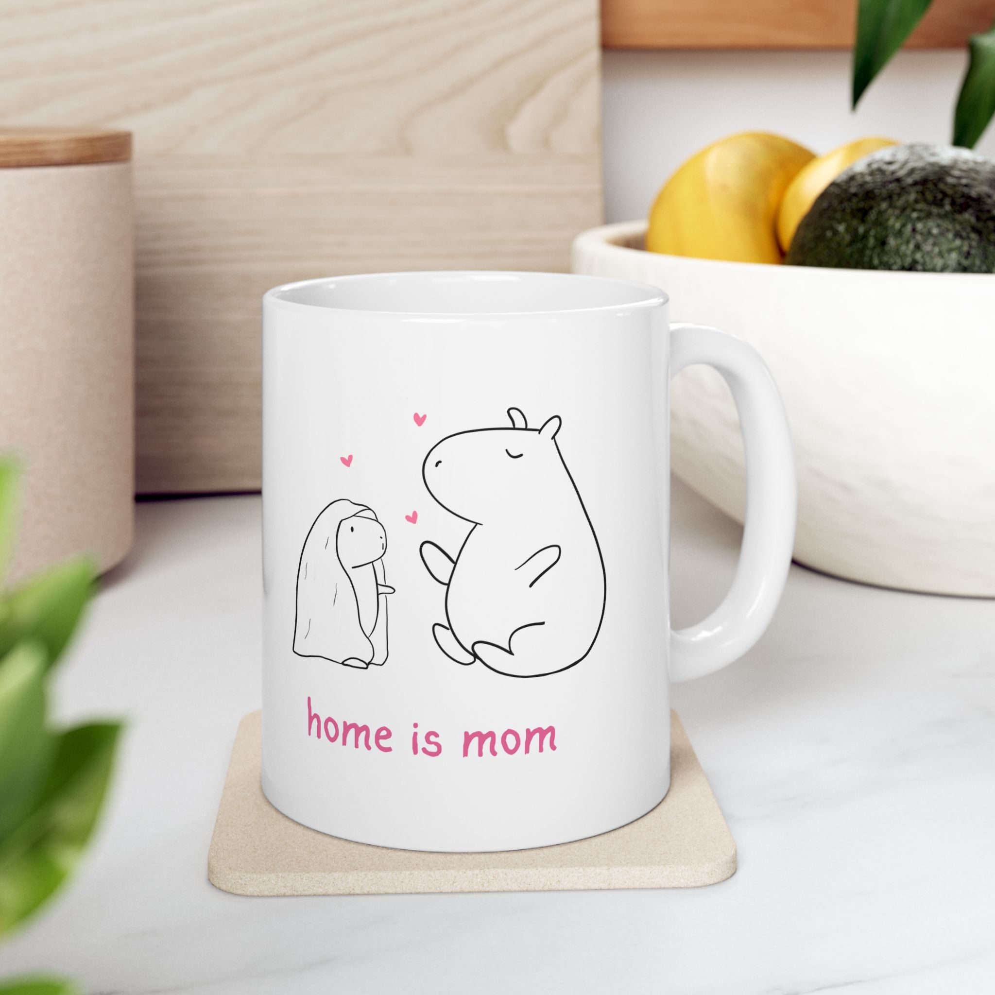 Home is Mom Mug – Cute Capybara Mother’s Day Gift for Mom