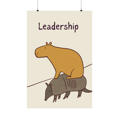 Funny Leadership Capybara Wall Art – Office Poster Print