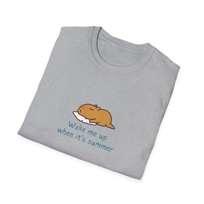 "Wake Me Up When Its Summer" Capybara Nap Softstyle Adult Tee