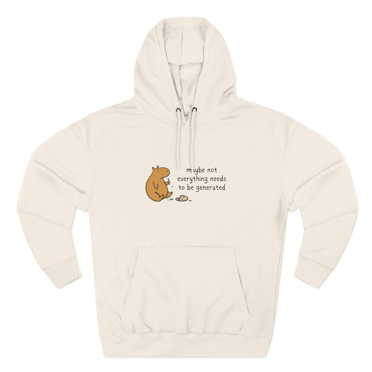 Maybe Not Everything Needs to be Generated - Capybara Fleece Hoodie