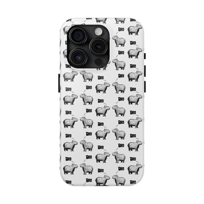 “Bro, Bro" Patterned Funny Capybara Phone Case