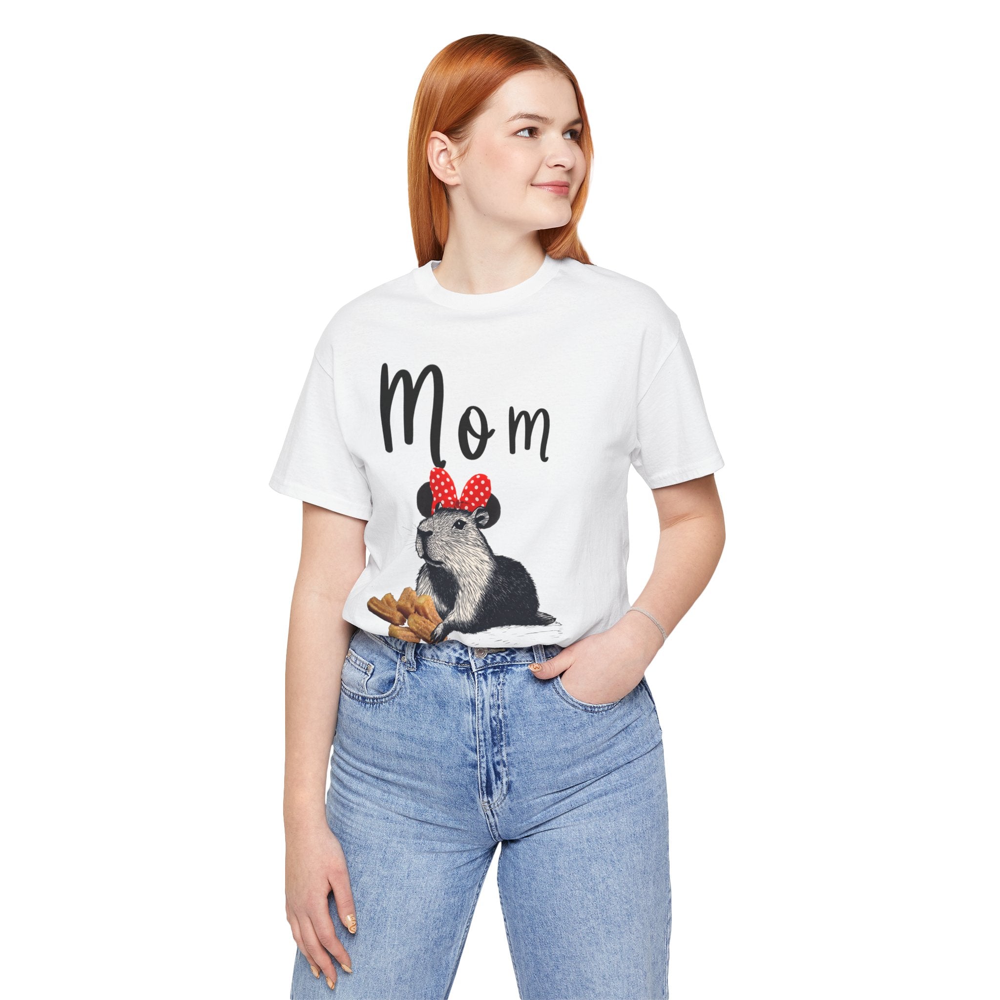 Mom Theme Park Here for the Churros Tee -  Capybara Snack Unisex Jersey Short Sleeve Shirt