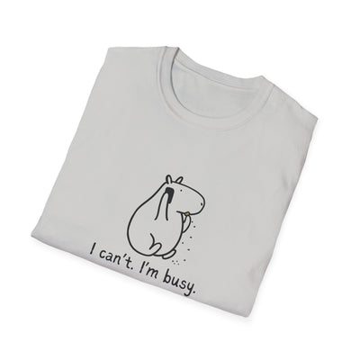 "I can't.  I'm busy" Capybara Priorities Softstyle Adult Tee