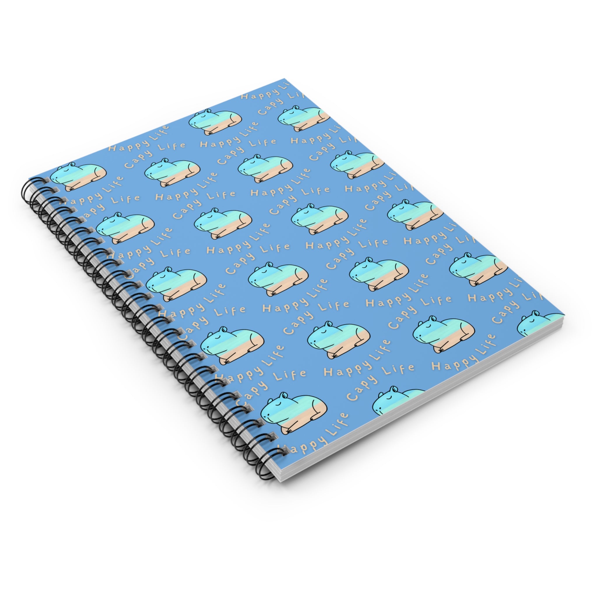 Capy Life Pattern Spiral Notebook – Coastal Capybara Journal