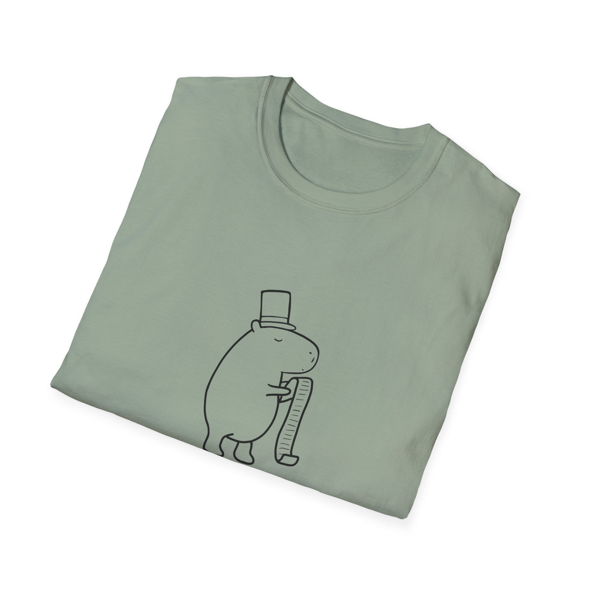 Funny Minimalist Tee - Capybara Causing Problems Politely