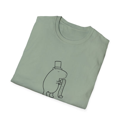Funny Minimalist Tee - Capybara Causing Problems Politely