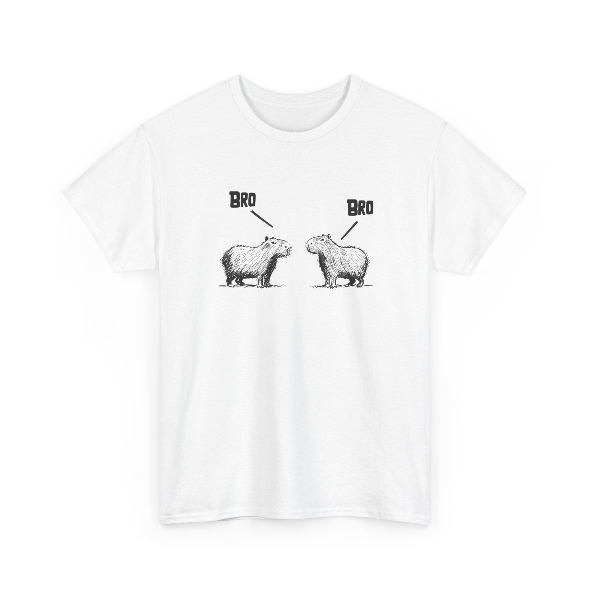 "Bro, Bro" Funny Capybara Bros Graphic Adult Heavy Tee