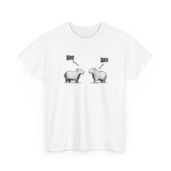 "Bro, Bro" Funny Capybara Bros Graphic Adult Heavy Tee