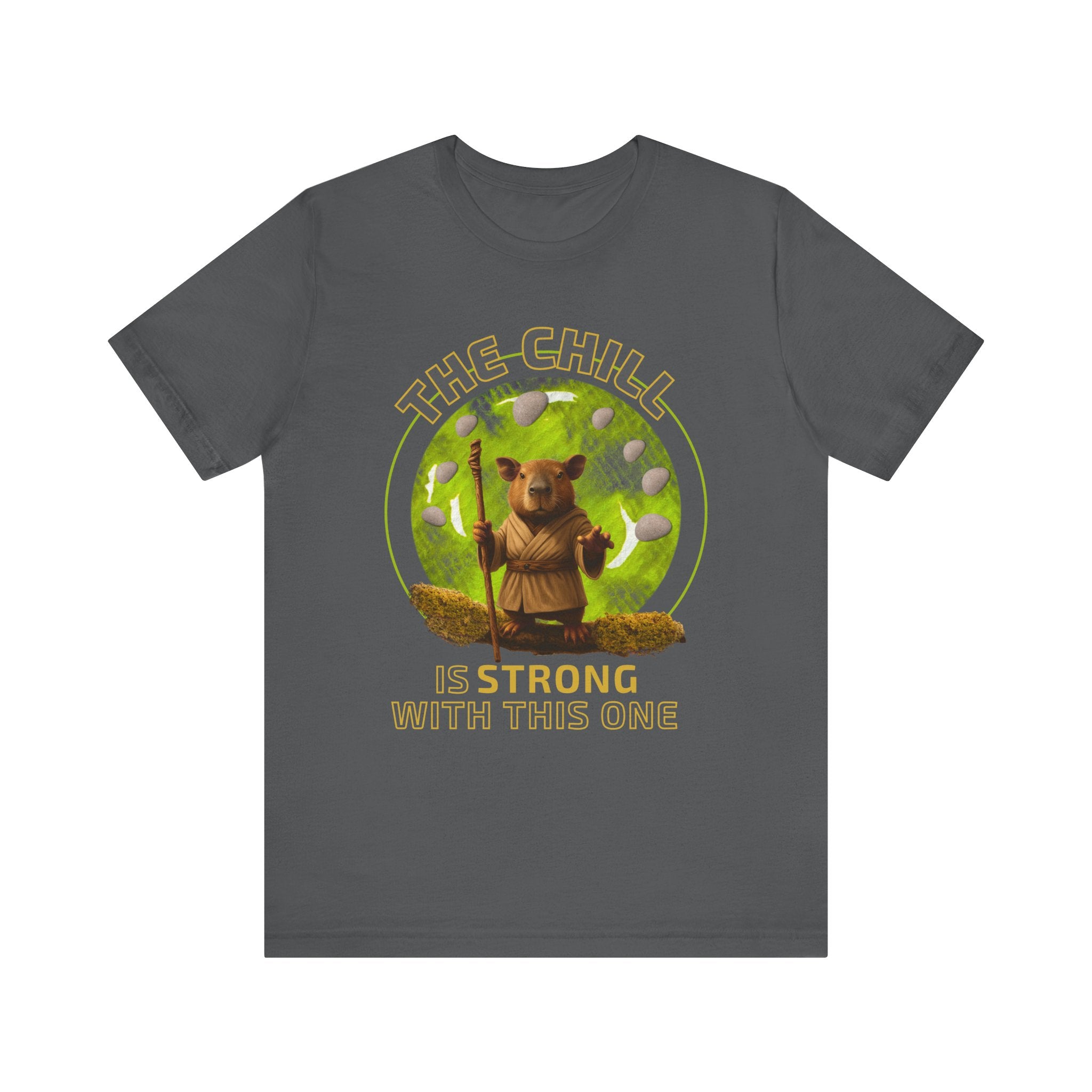 Star Wars Yoda Shirt – Funny Chill Capybara Tee – The Chill Is Strong With This One – Parody T-Shirt for Men Women – Nerdy Gift Idea Unisex Tee