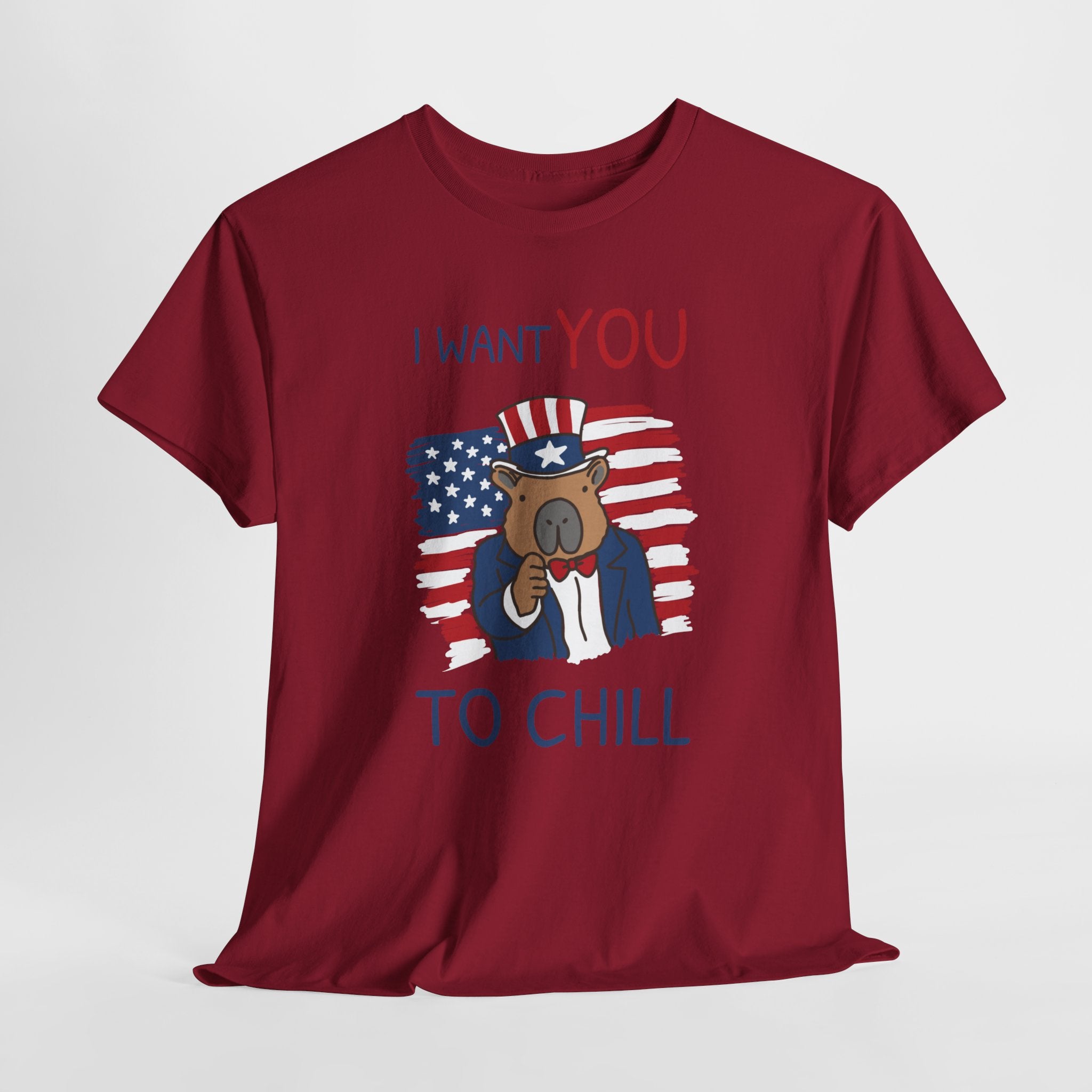 I Want You to Chill Capybara Patriotic Heavy Tee