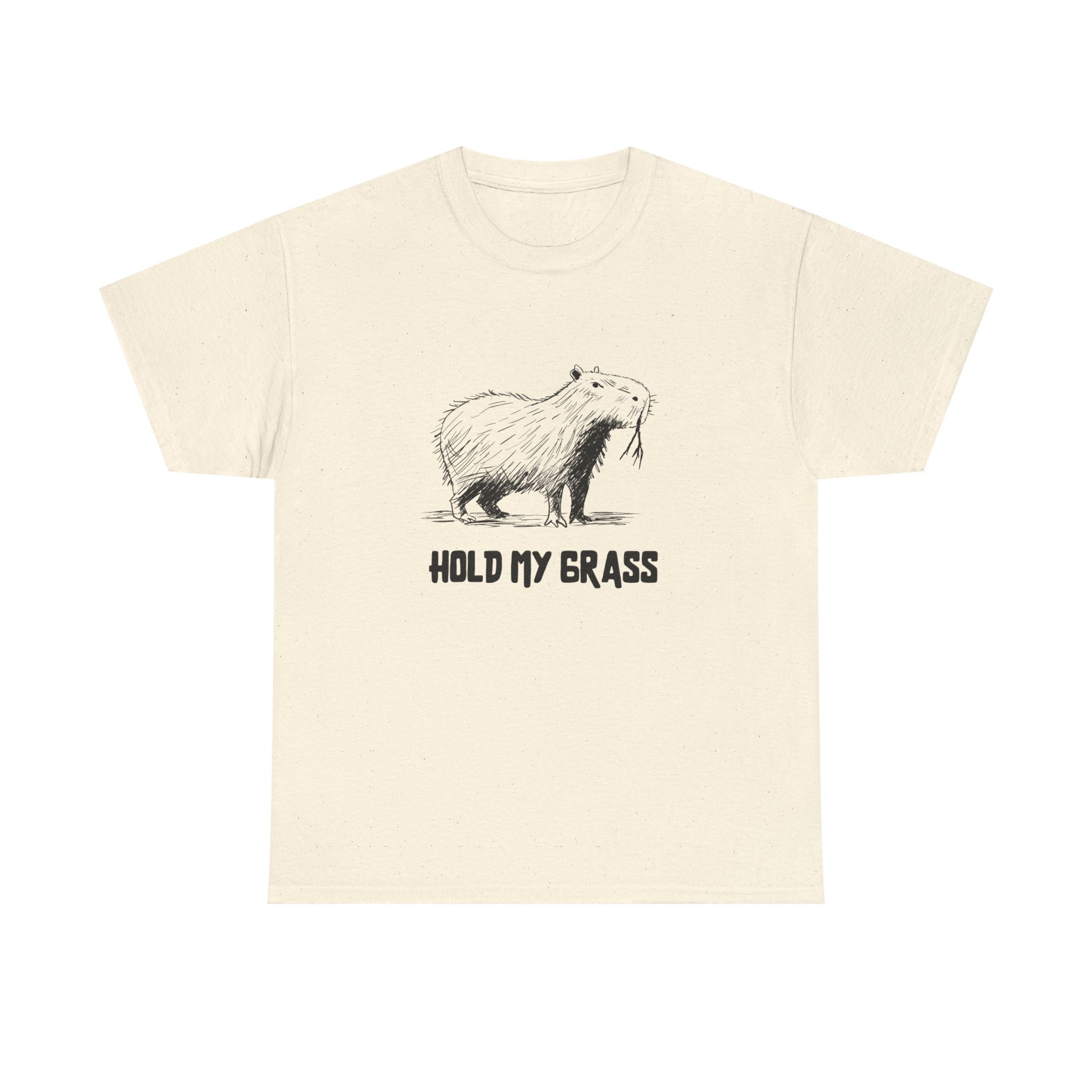 Hold My Grass T-Shirt | Funny Chill Graphic Heavy Cotton Tee - detail view