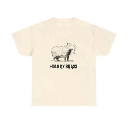 Hold My Grass T-Shirt | Funny Chill Graphic Heavy Cotton Tee - detail view