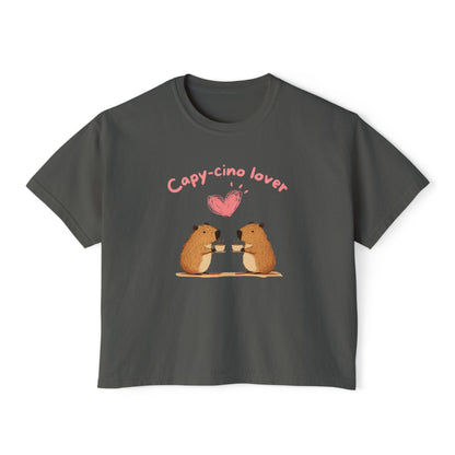 Capy-cino Lover Single Heart - Women's Boxy Shirt