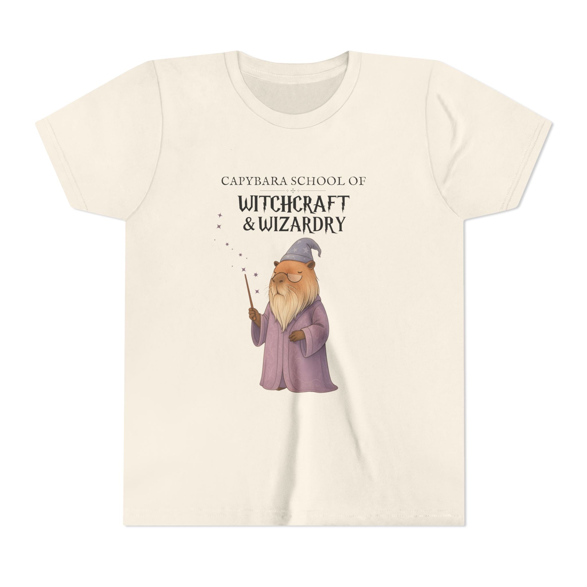 Whimsical Youth Tee - Capybara School of Witchcraft & Wizardry, Wizard School Gift |  Youth Professor Chillindore Unisex Tee