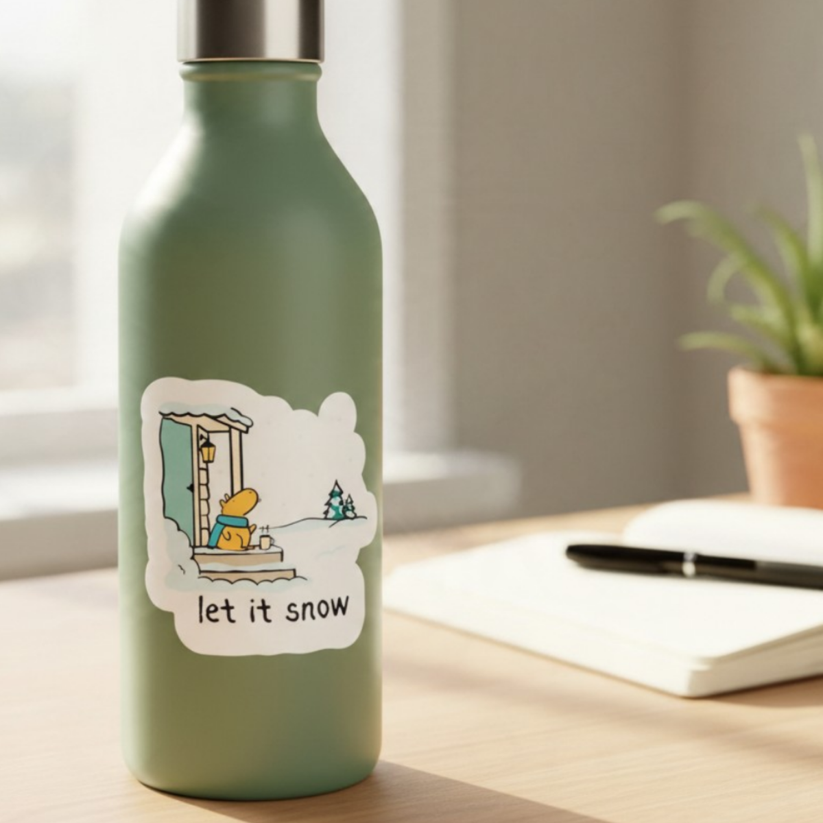 Let it Snow – Die Cut Capybara Sticker