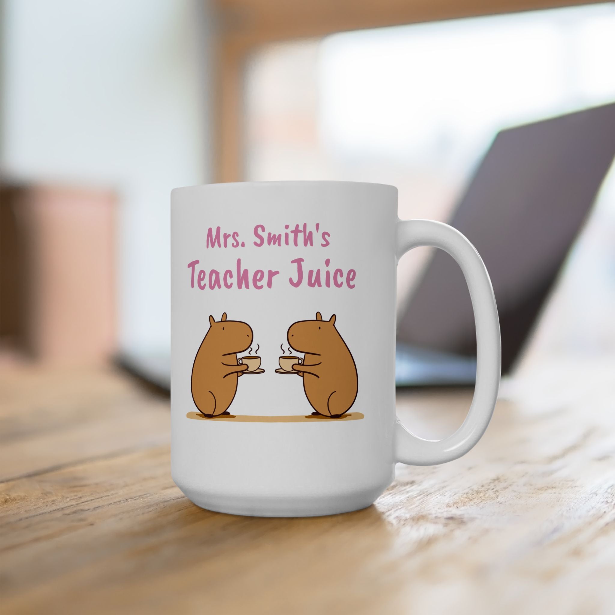 Personalized Teacher Juice Capybara Mug – Funny Gift